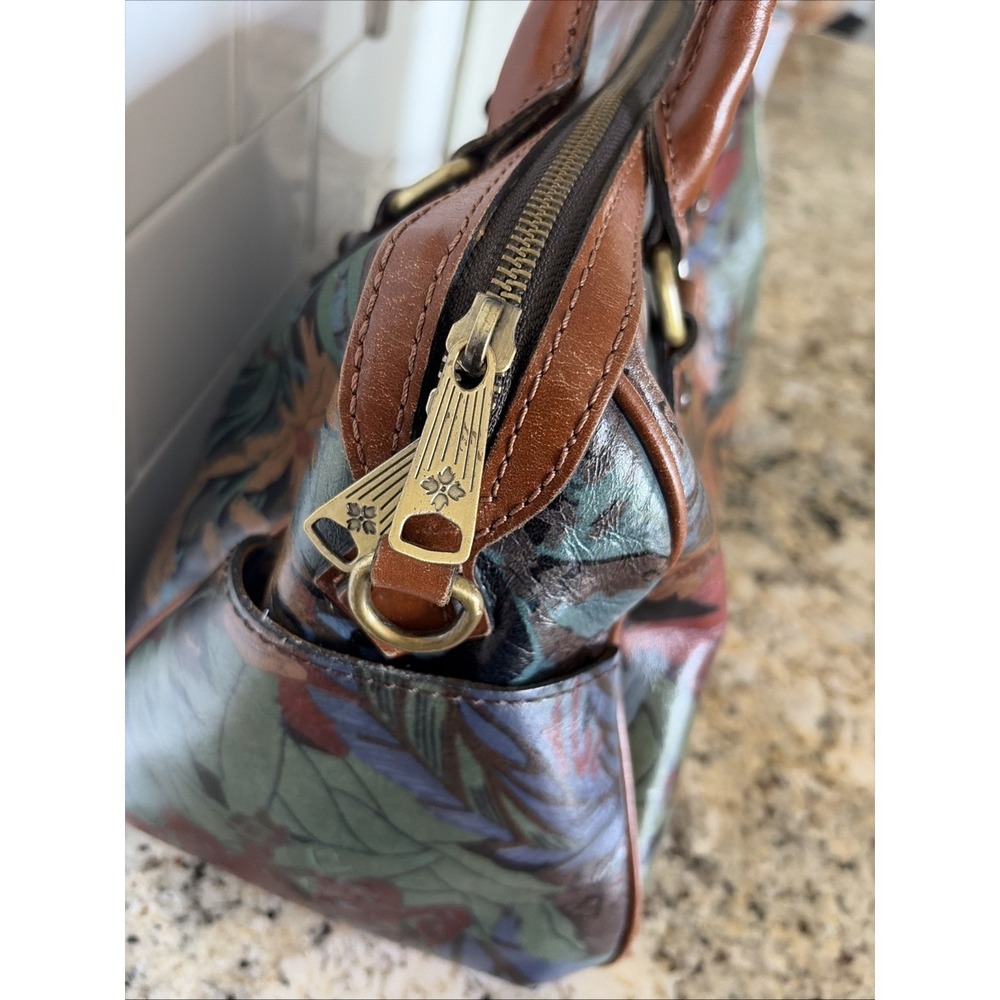 Patricia Nash Floral Satchel Womens Multicolor Botanical Boho Leather Romantic - Picture 3 of 12